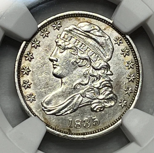1835 Capped Bust Dime - NGC AU details - Better Date Small Diameter 10c