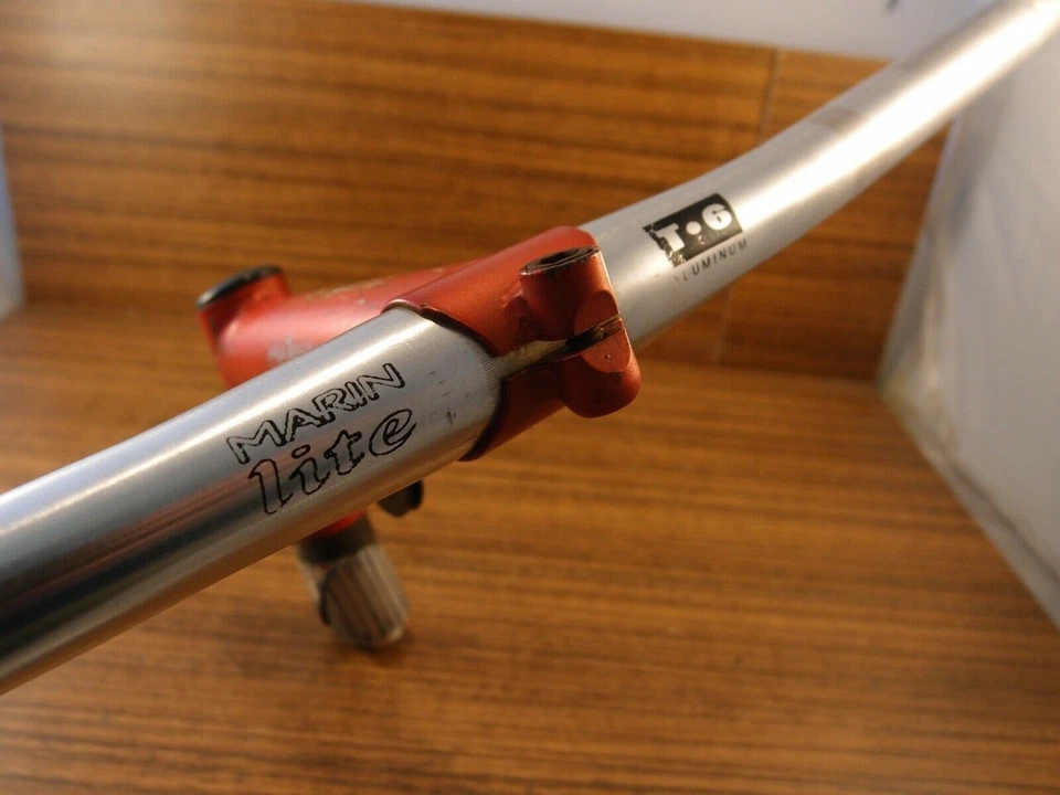 MTB Marin Lite 1992 aluminio T6 manillar plano + vástago de pluma de Sameness 25,4 mm Foto 3 de 4