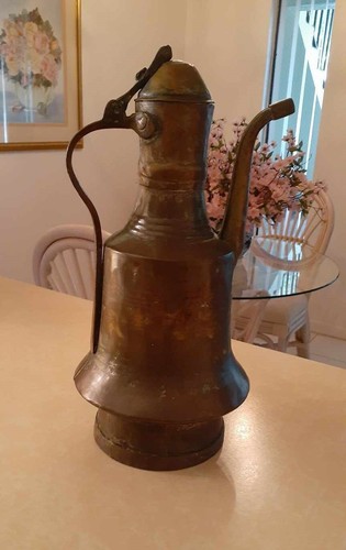 ANTIQUE EUROPEAN COPPER  PITCHER HANDMADE 1800-1890 NO MARKINGS