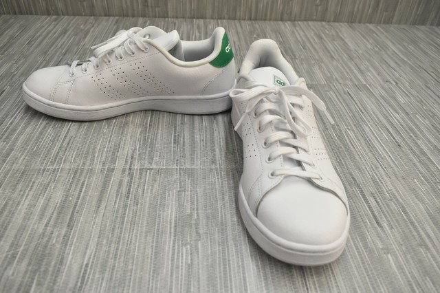 adidas Mens F36424 Low Top Lace up Fashion SNEAKERS White/white/green Size 9.5 for sale online