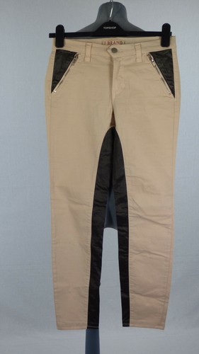 J Brand Jeans Nikko 899 Mid Rise Panel Beige Black Skinny Empress Size 27 - Picture 3 of 13