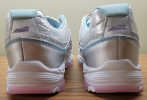Avia Youth Girl Elevate Retro Athletic Sneaker Metallic Shiny Silver Pink Size 6 - Picture 11 of 12