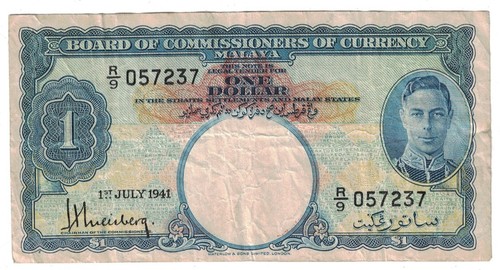 Malesia - Banconota da un dollaro 1.7.1941 (P-11) - Foto 1 di 2