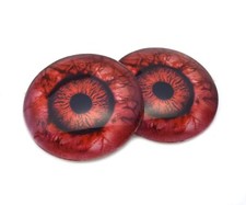 Pair Dark Bloody Eyeball Glass Eyes Jewelry Doll Taxidermy Flatback Cabochons