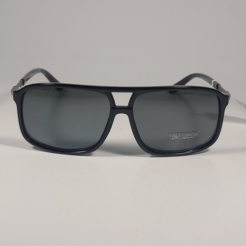 Vince Camuto Navigator Sunglasses Shiny Black Frame Gray Green Lens VM676 OX - Picture 2 of 9