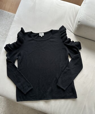Mrs & Hugs Strickpullover, Gr. 40, Kaschmir, Schwarz, Cut Outs