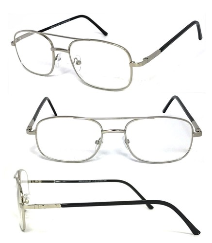 Gafas de lectura transparentes rectangulares con marco de metal de calidad superior bisagras de resorte - Imagen 12 de 15