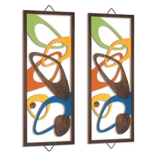 CroBlissful 2 Pcs Mid Century Wall Art Mid Century Modern Wall Decor Elegance...