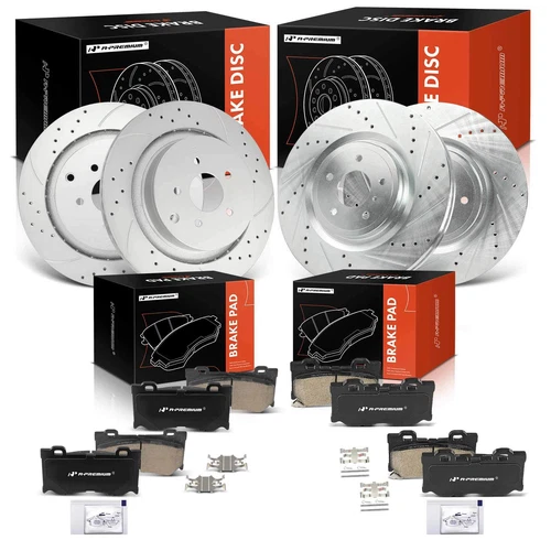A-Premium Front & Rear Drilled Brake Rotors & Ceramic Pads for INFINITI Q50 Q60