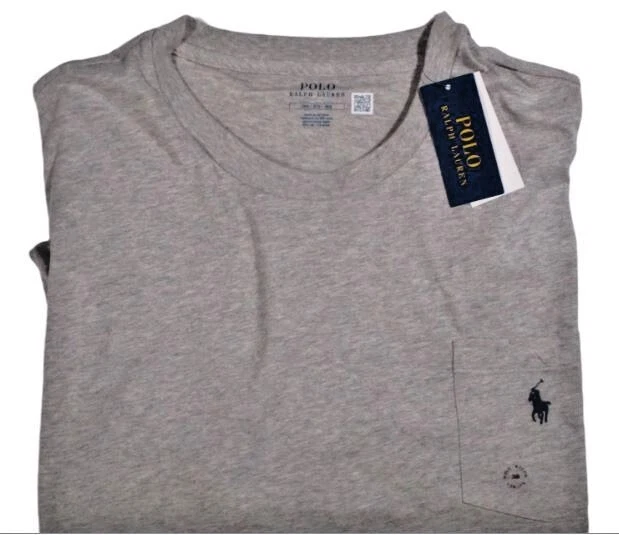 POLO RALPH LAUREN BLACK RED GRAY 2XL TO 5XL BIG & TALL COTTON T-SHIRT W/POCKET
