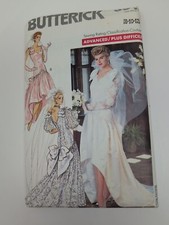 Butterick Pattern 3570  1988 Bridal/Bridesmaid Wedding Gowns Size 8-10-12, FF UC
