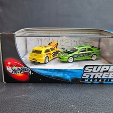 100% Hot Wheels SUPER STREET Magazine FORD FOCUS & HONDA CIVIC SI Set LIMITED