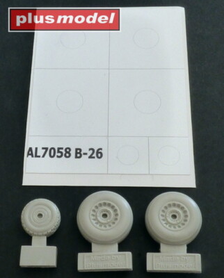 MW22 PLUSMODEL AL7058 B-26 MARAUDER EARLY WHEELS GROVED ACCESSORIES  1/72