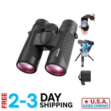 Lightweight 12x42 HD Binoculars for Bird Watching  Adventure, Tripod Included