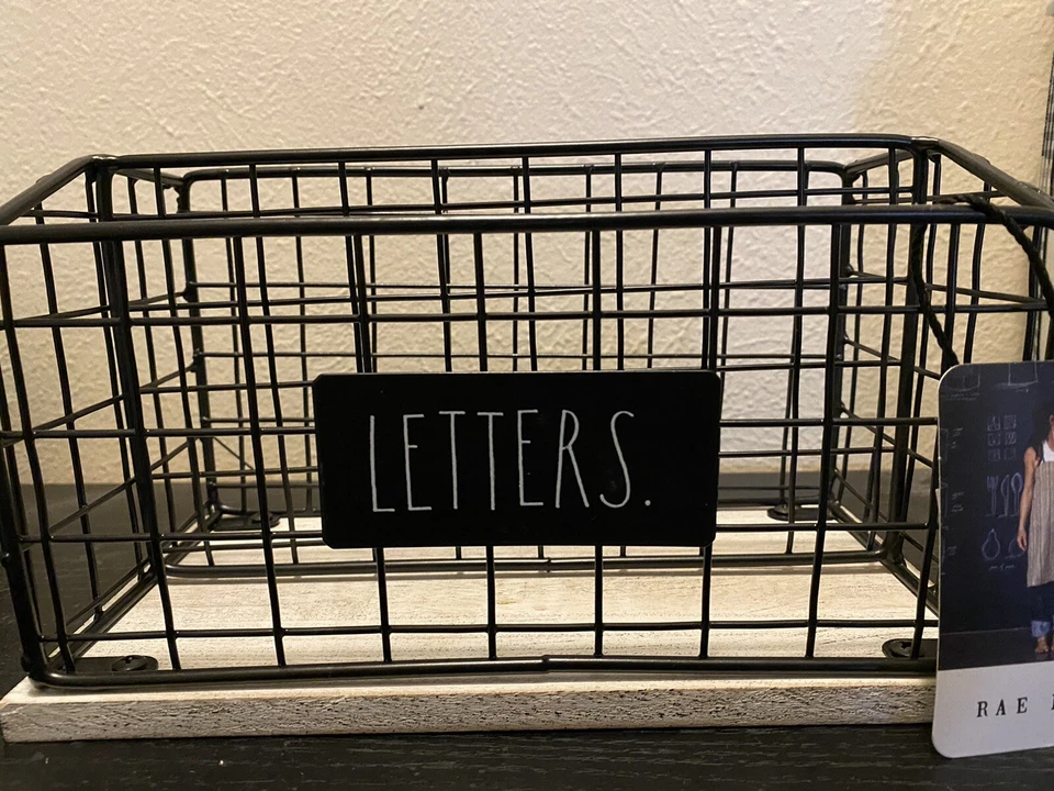 NEW Rae Dunn Metal & Wood Farmhouse Desk Mail Organizer ~ "Letters" - Image 2 of 4