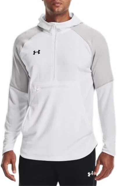 Under Armour Mens Qualifier Fleece Anorak 1351314 NWT - White - SM