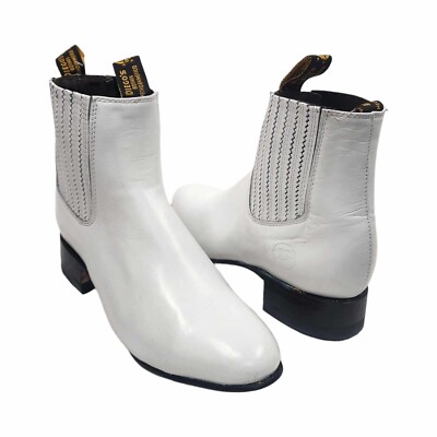 Men's cowboy genuine leather short ankle solid boots Botin Vaquero Tradicional