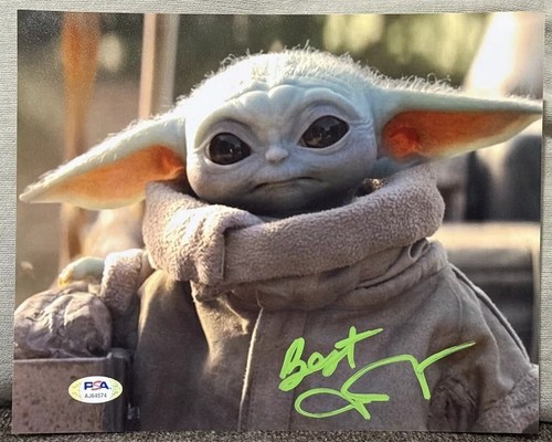 John Rosengrant signed autographed (Best) Mandalorian Yoda 8x10 photo PSA/DNA
