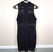 ASTR The Label Women’s Embroidered Eyelet Lace Cut-Out Sleeveless Sheath Dress M