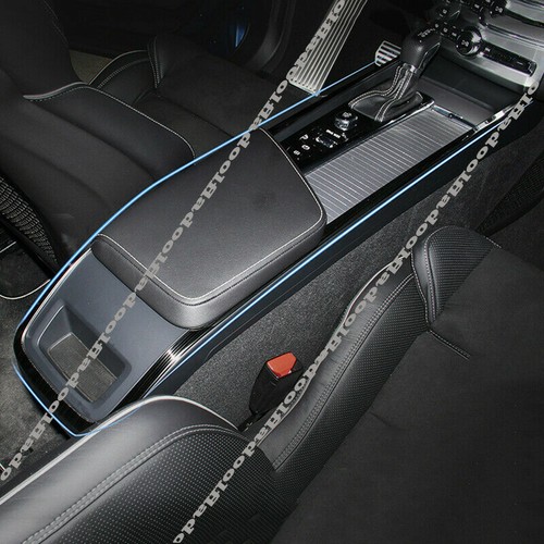 Para Volvo S60 2019-2021 consola central interior negra tiras de ajuste panel de cambio de cambios - Imagen 4 de 7