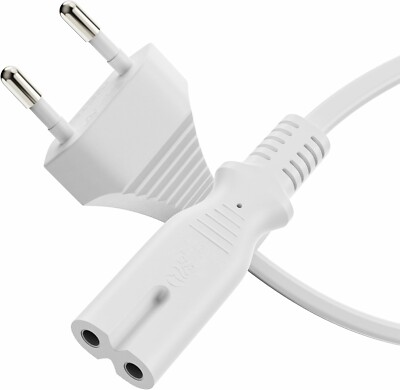 5m Netzkabel Eurostecker auf Kleingerätebuchse Strom Kabel Euro Netzkabel C7 W