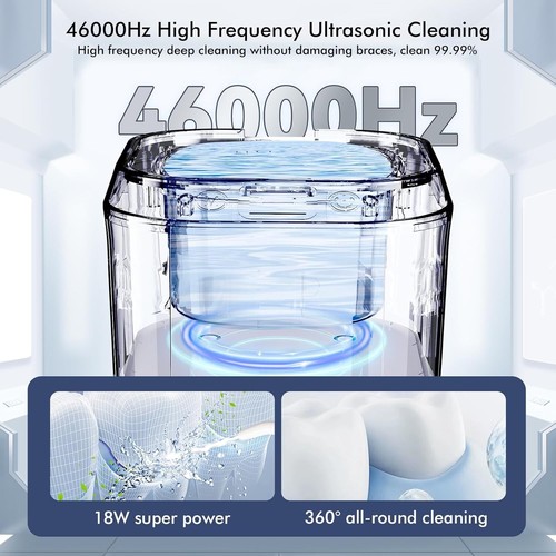 Ultrasonic Jewelry Cleaner Retainer Cleaner Machine, 46Khz Portable Mouth Guard - Picture 7 of 8
