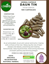  idHerb Herbal CAPSULES Ficus Carica Daun Tin Natural Organic Herbs