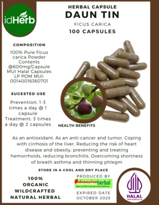 [idHerb] Kräuter KAPSELN Ficus Carica Daun Dose natürliche Bio Kräuter