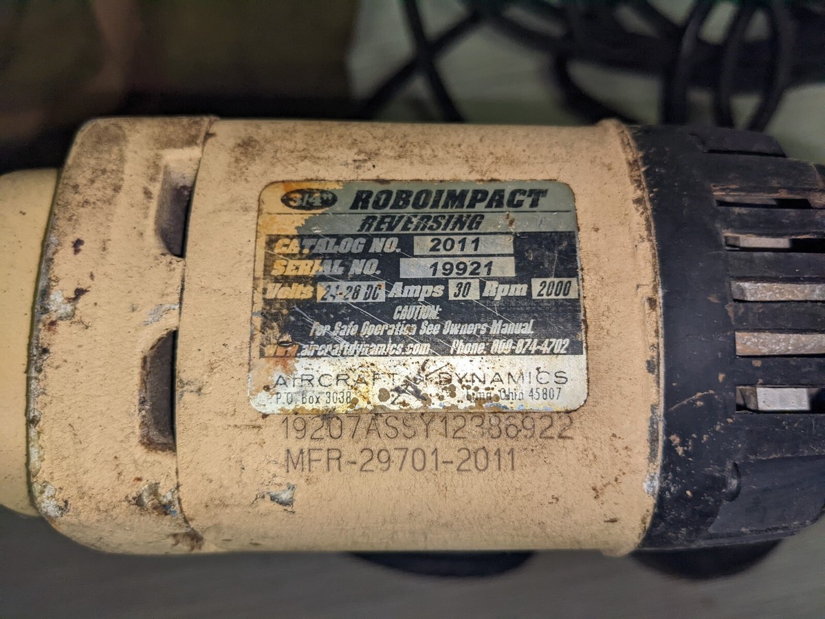 Roboimpact Aircraft Dynamics DC 24v Reversing Impact Drill NATO Plug  3/4" (EM) | eBay
