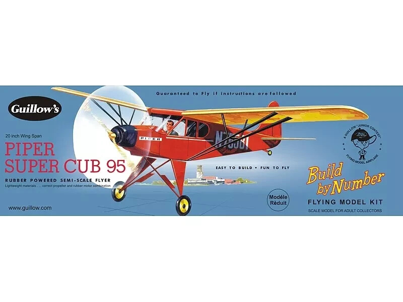 Piper Super Cub 508mm Wingspan Flying Model Balsa Aircraft Kit from Guillow's