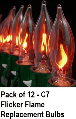 (12) ea Holiday Wonderland 1081-88 C7 Flicker Flickering Candle Flame Bulbs