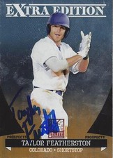 Taylor Featherston Colorado Rockies 2011 Donruss Elite Signed Card