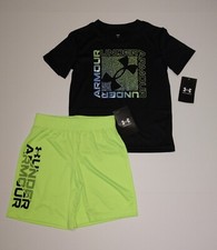 New Boy's Under Armour Logo T-Shirt and Shorts Outfit 5 6 7