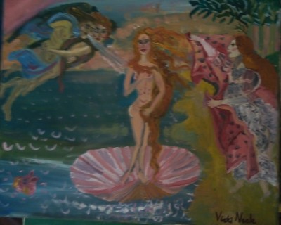 Vicki Neales Interpretation von Botticellis Venus Dr. Milo' gemalt und signiert von