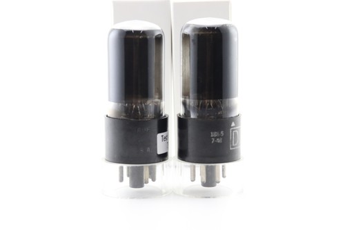 A pairs 6V6 GT 6P6P TUBES US DELCO D Getter Copper Pillar Smoked Glass - Picture 4 of 6