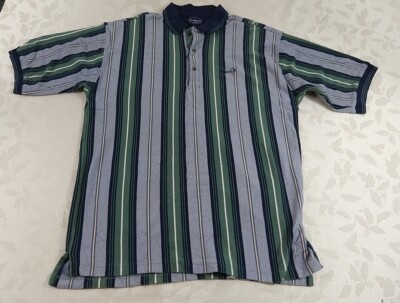 Eagle Golf Men's Short Sleeve Polo Green Stripe Shirt XLT (462)