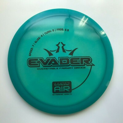 DISC GOLF DYNAMIC DISCS LUCID AIR EVADER FAIRWAY DRIVER 158g TEAL w/BLACK FOIL