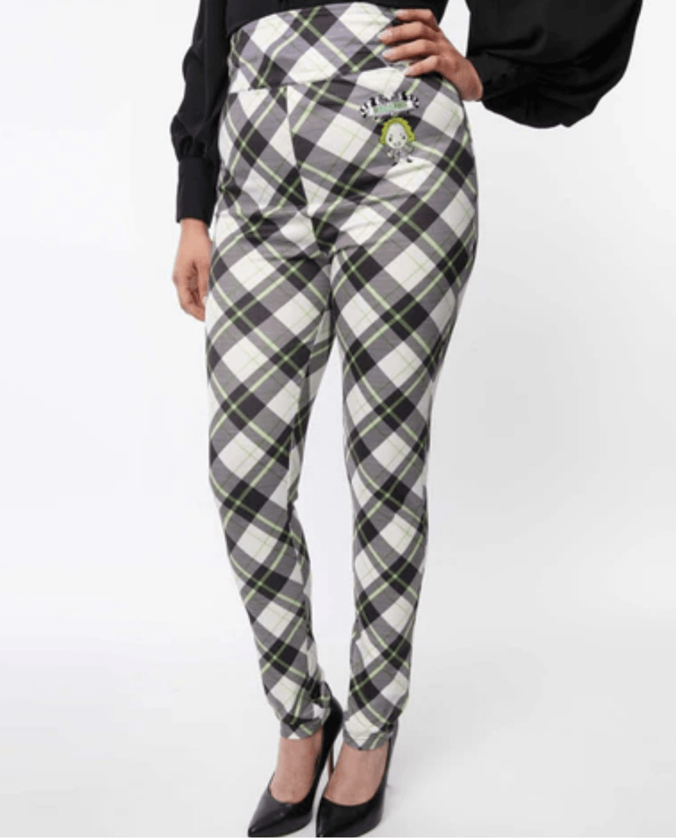 Beetlejuice x Unique Vintage Black Green Plaid Beetlejuice