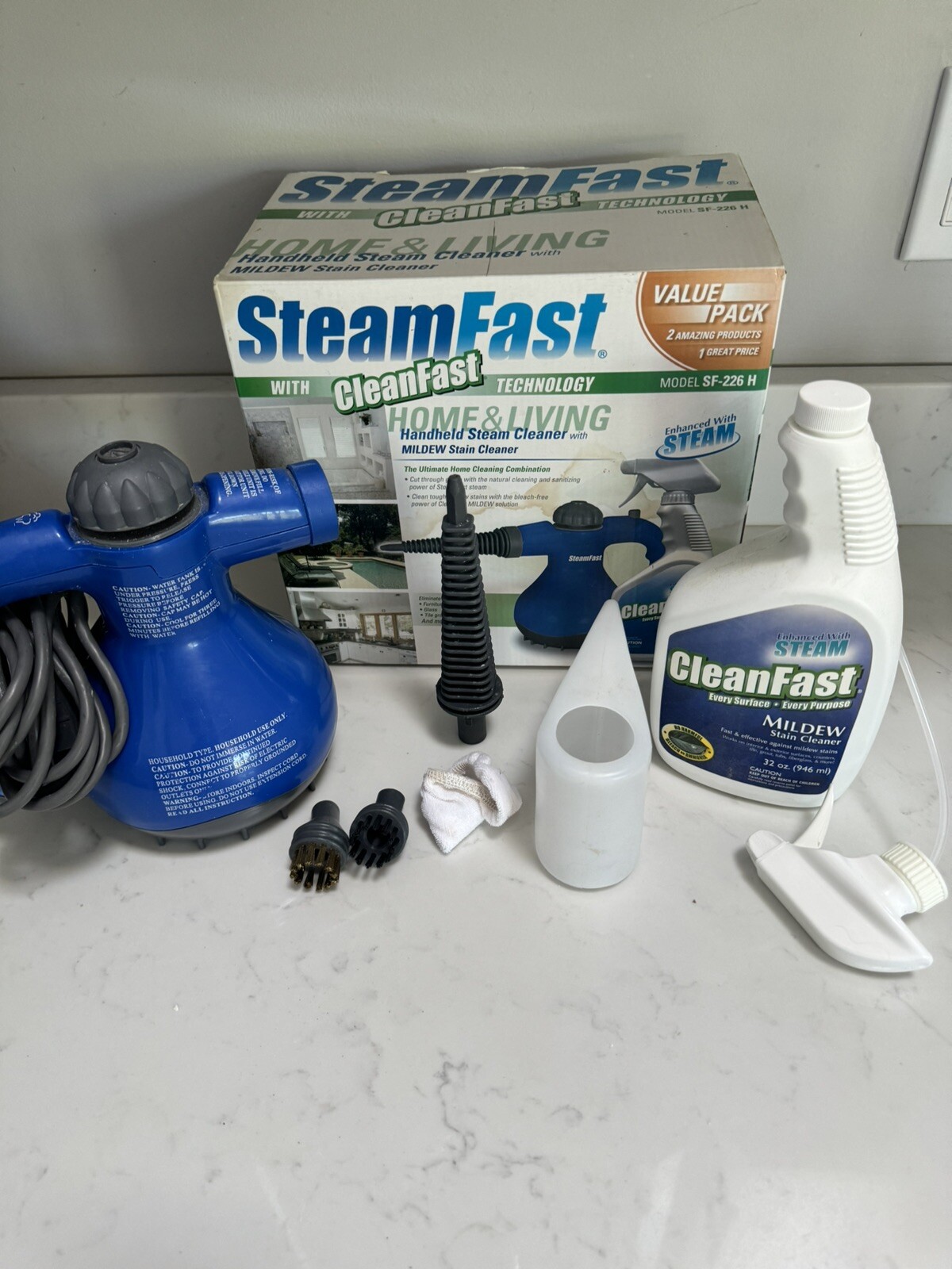 SteamFast SF-226 Kitchen & Bath Steam Cleaner BLUE 900w 6oz 