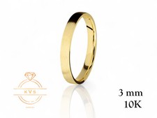 10K Yellow Gold 3mm FLAT Wedding Band Ring - Comfort Fit Solid Gold ICE-MATTE