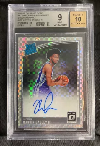 2018-19 Donruss Optic MARVIN BAGLEY III Checkerboard AUTO BGS 9 * True 1/1