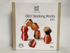 PlanToys GEO Stapel Steine 5511 ökologisches Kautschuk Holz Spielzeug UVP 30,95