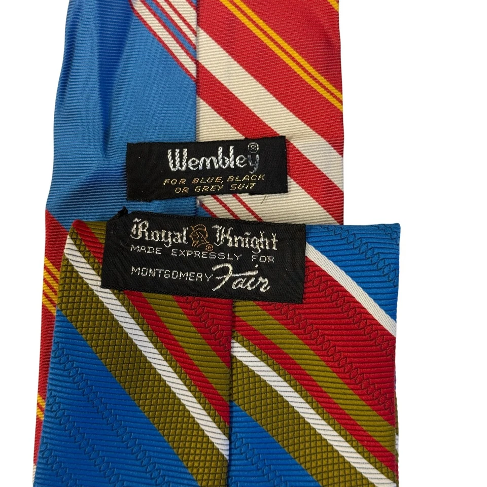 LOTE de corbatas de proxeneta vintage años 70 MoD RETRO corbatas de cuello ancho Foto 3 de 4