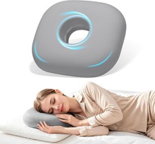 Ear Piercing Pillow with Memory Foam for Side Sleepers with Ear Hole, O-Shaped