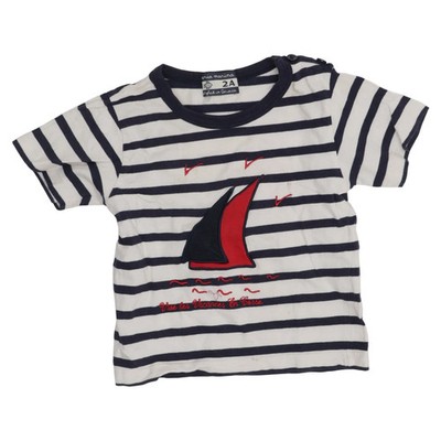 Daria Maria, T-shirt, Größe: 92, Blau/Weiß/Rot, Baumwolle, Streifen #Ur2
