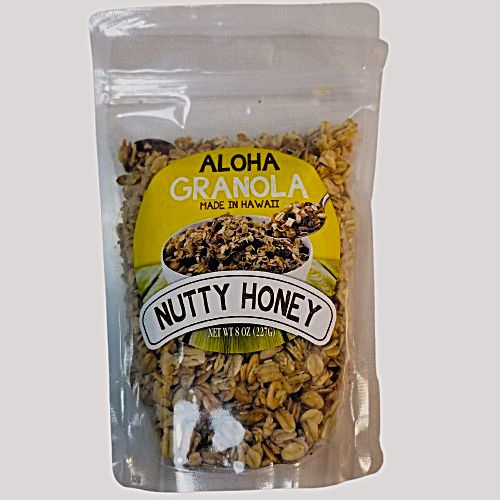 Aloha Granola Nutty Honey 8oz Made In Hawaii Mulvadi Almonds Healthy Snack Oats
