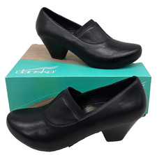 Dansko Womens 39 US 8.5-9 Beatrix Nappa Black Casual Dress Slip-On Heel Shoes