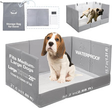 Dog Litter Box Indoor High Walls, Puppy Pee Pad Holder Foldable