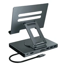 8/9 in 1 USB C HUB Tablets Holder Docking Station 4K 60Hz USB3.0 5Gbps 1000Mbps