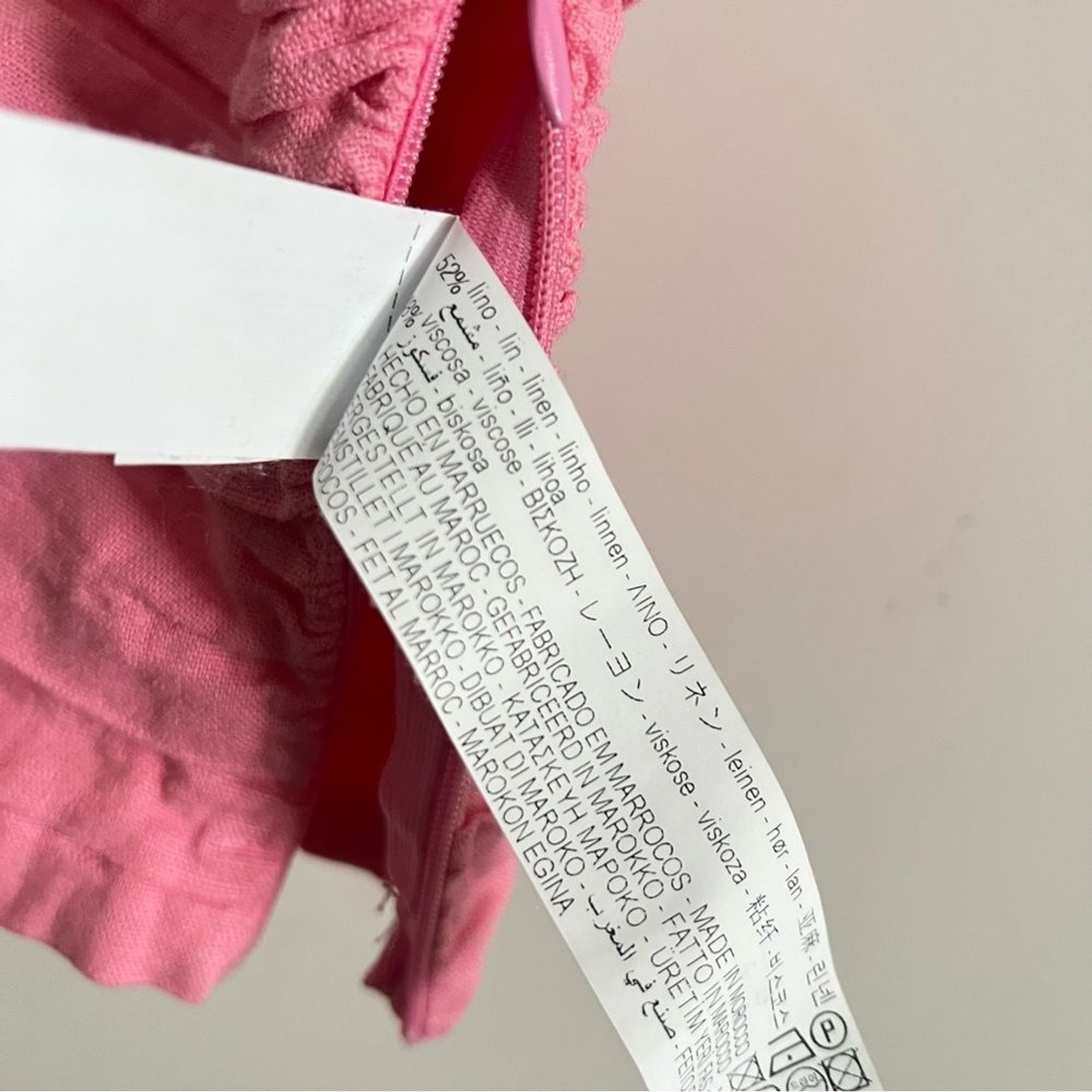 Zara Pink Linen Blend Halter Tie neck Boho Crop Top NWT Womens Size X-Small thumbnail 4